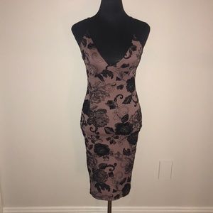 Purple Bodycon Midi Dress